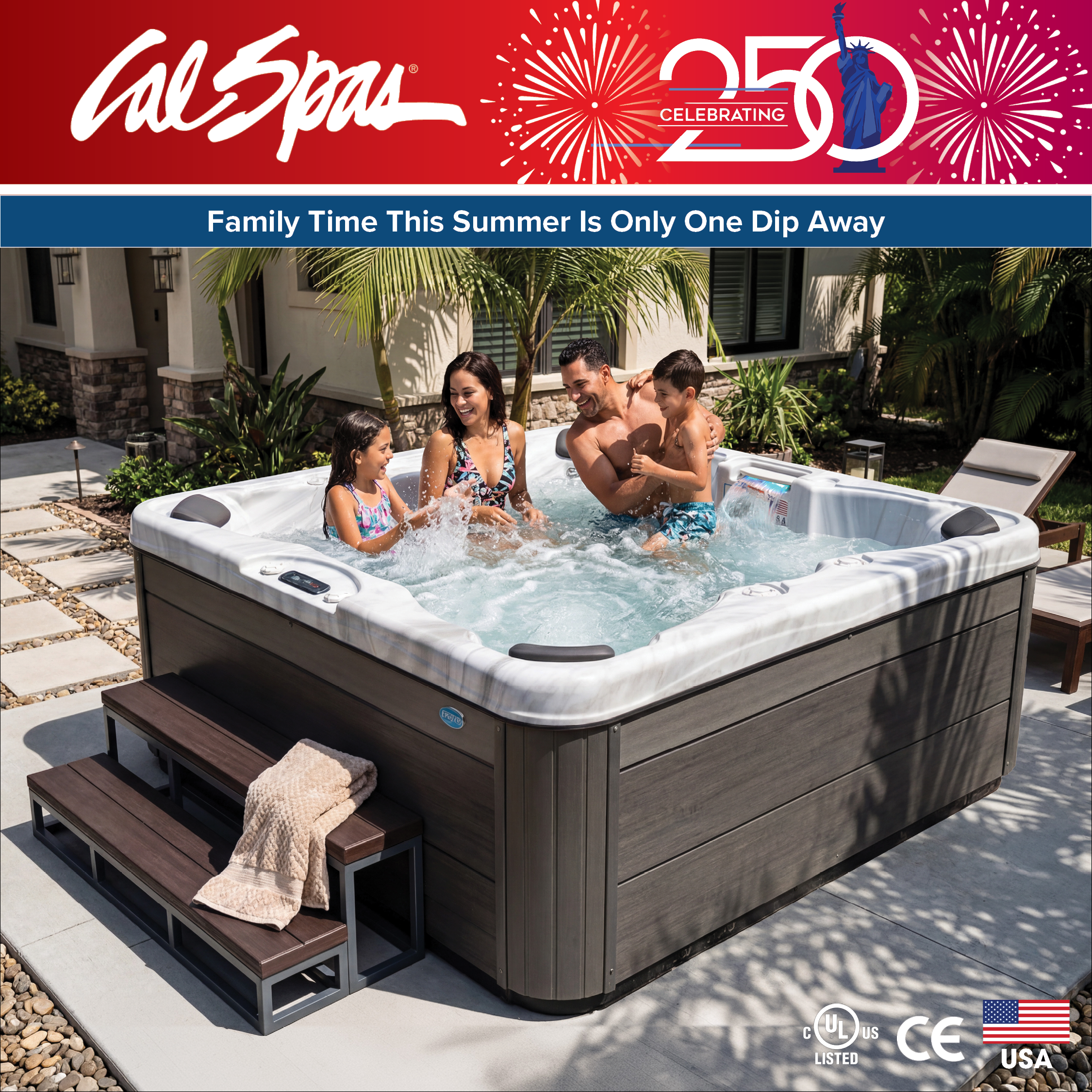 Calspas hot tub being used in a family setting - Dothan
